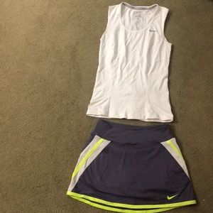 Tennis shirt and skirt